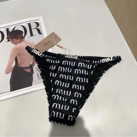 Miu Miu Monochrome Logo Bikini - Picture 6 of 8